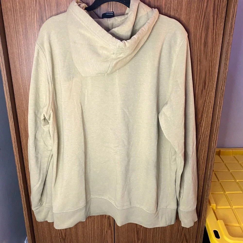 The North Face Half Dome Logo Hoodie Mens Large Tan Khaki Pullover Sweatshirt